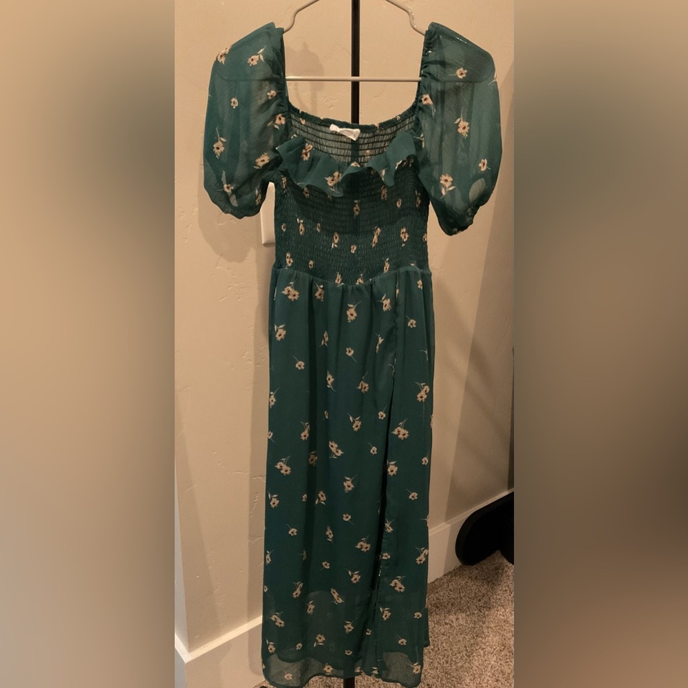 Floral Green Maxi Dress